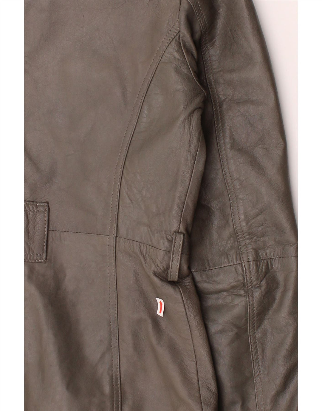 VINTAGE Womens Leather Jacket UK 12 Medium Grey Leather Vintage Vintage and Second-Hand Vintage from Messina Hembry 