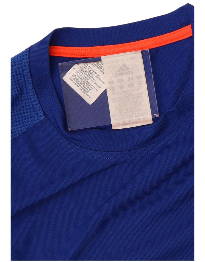 Adidas Męski T-shirt Top Średni Niebieski Poliester