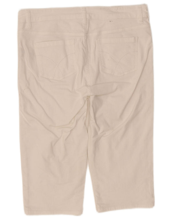 Crew Clothing Damskie jeansowe bermudy UK 14 duże W32 biała bawełna