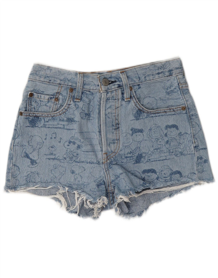 Damskie spodenki jeansowe Levi's Peanuts Graphic W24 XS Niebieskie, bawełniane
