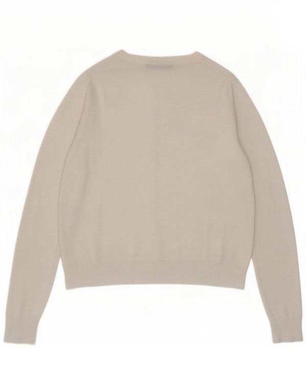 Marks & Spencer Damski sweter typu Crop Cardigan UK 12 Średniobiała wiskoza