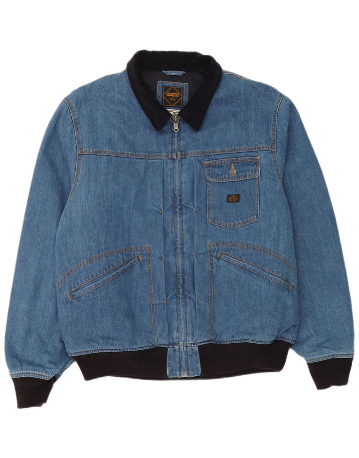 Męska jeansowa kurtka bomber Superdry UK 44 2XL Niebieska, bawełniana