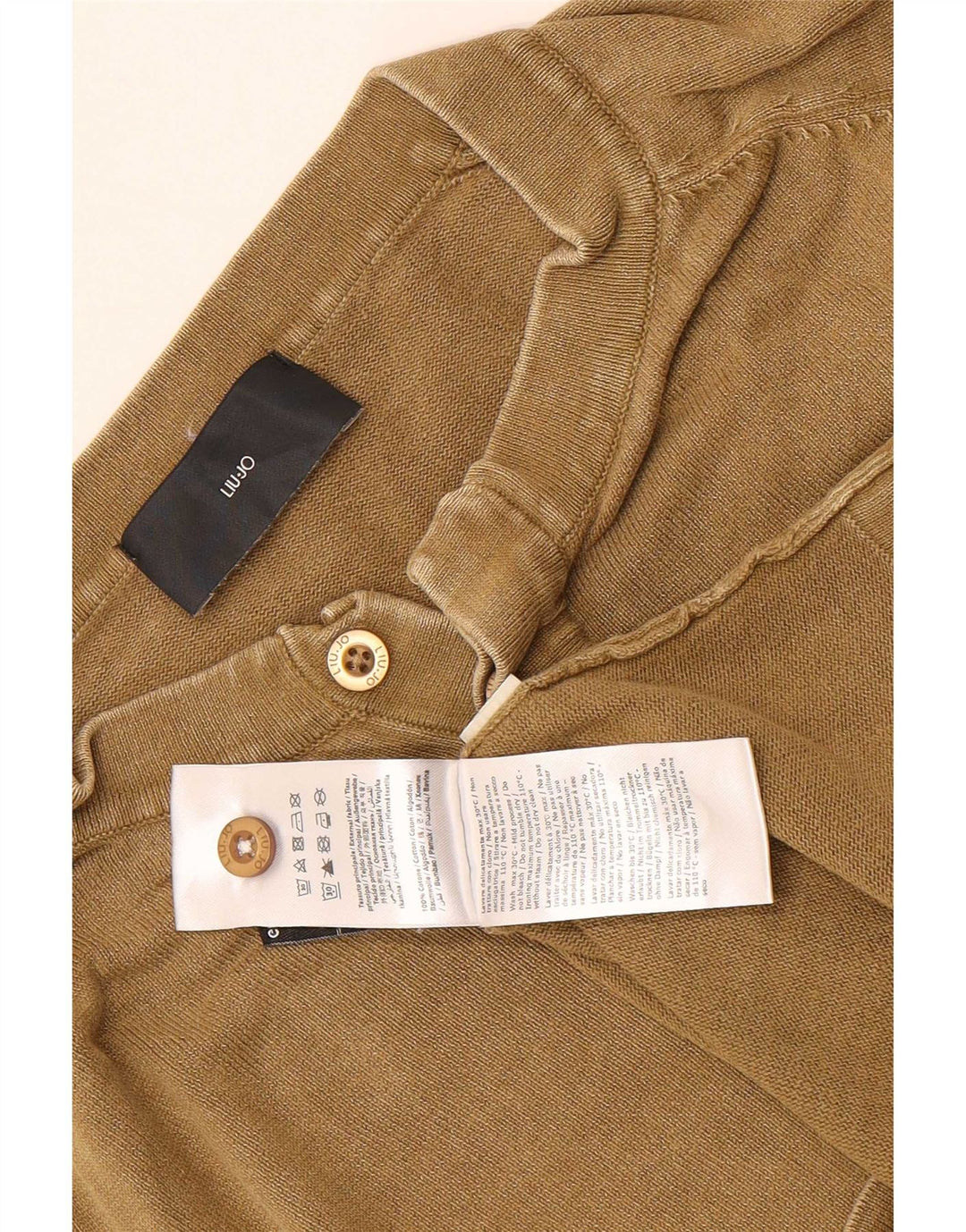 T-shirt męski Liu Jo, duży, bawełniany khaki