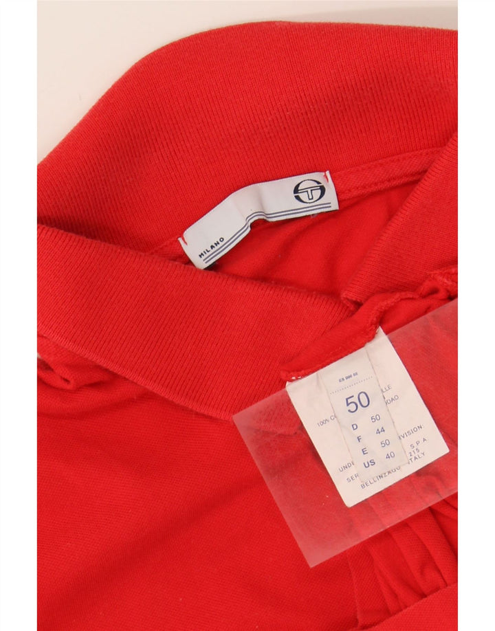 SERGIO TACCHINI Mens Milano Polo Shirt IT 50 Medium Red Cotton