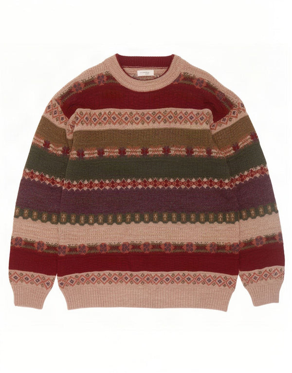Sweter męski z okrągłym dekoltem w stylu vintage IT 50 Średni wielobarwny Fair Isle