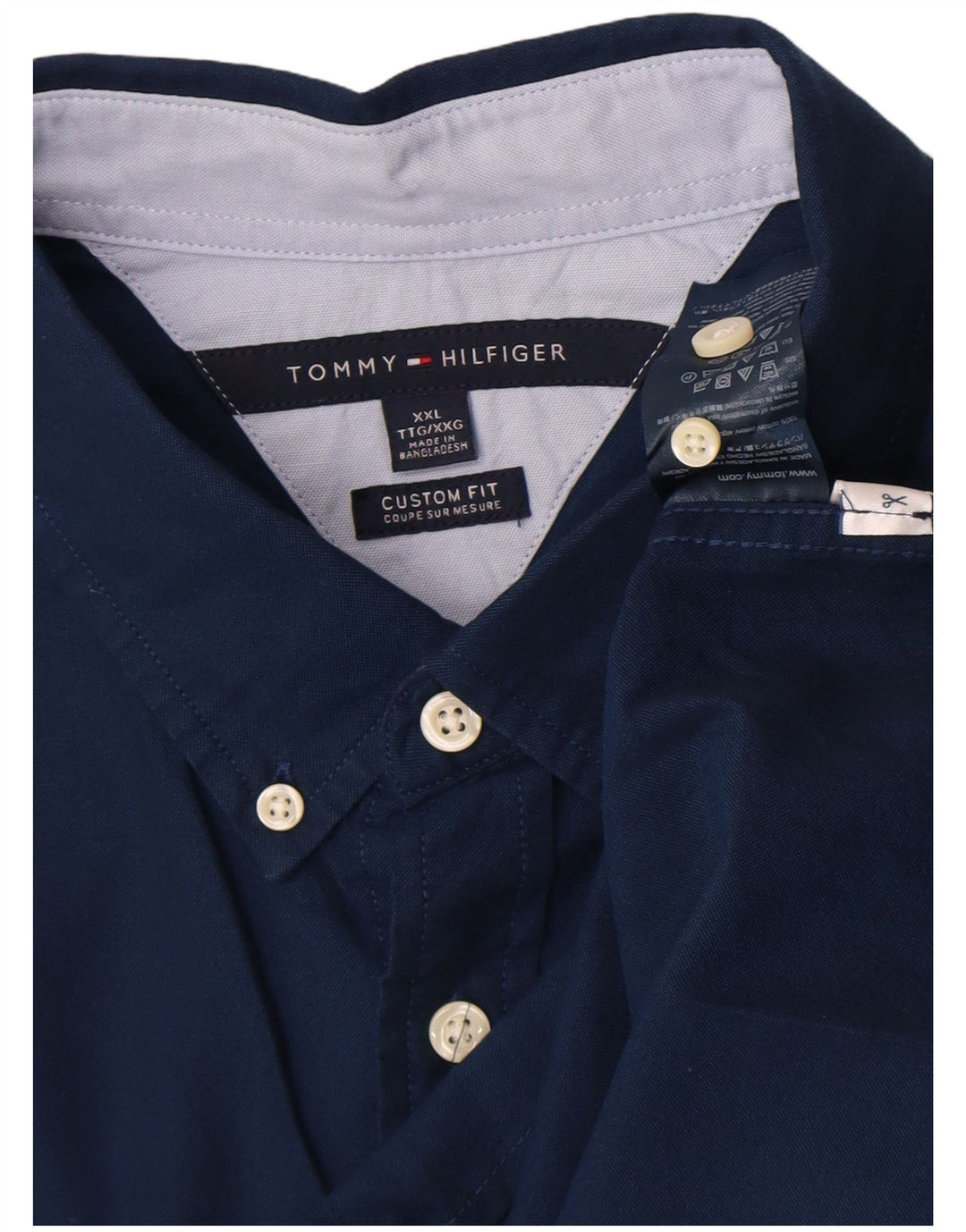 Koszula męska Tommy Hilfiger o dopasowanym kroju 2XL, granatowa, bawełniana