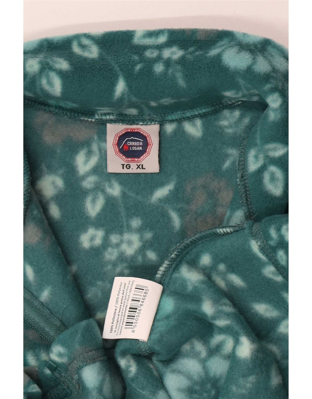 Damska kurtka polarowa Canada Logan UK 18 XL, zielony, kwiatowy poliester