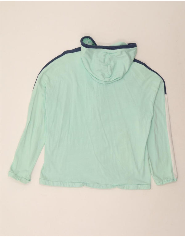 Męski sweter z kapturem i zamkiem błyskawicznym Diadora 2XL Turkusowa bawełna z blokami kolorów