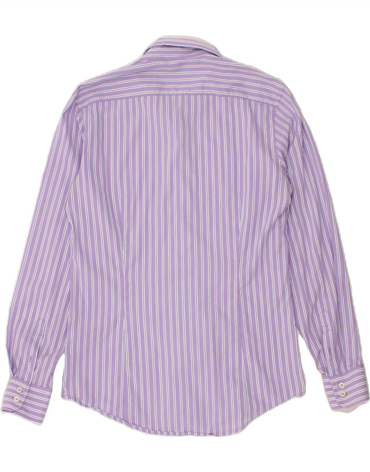BENETTON Mens Shirt Size 41 Medium Purple Striped Cotton Vintage Benetton and Second-Hand Benetton from Messina Hembry 