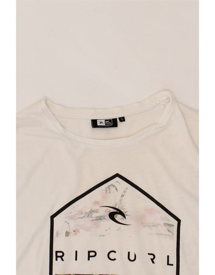RIP CURL Mens Graphic T-Shirt Top Small White Vintage Rip Curl and Second-Hand Rip Curl from Messina Hembry 
