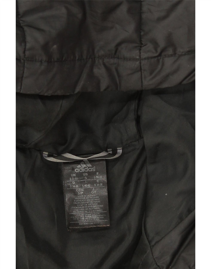 Damska wyściełana kurtka z kapturem Adidas UK 8/10 Mały czarny poliester