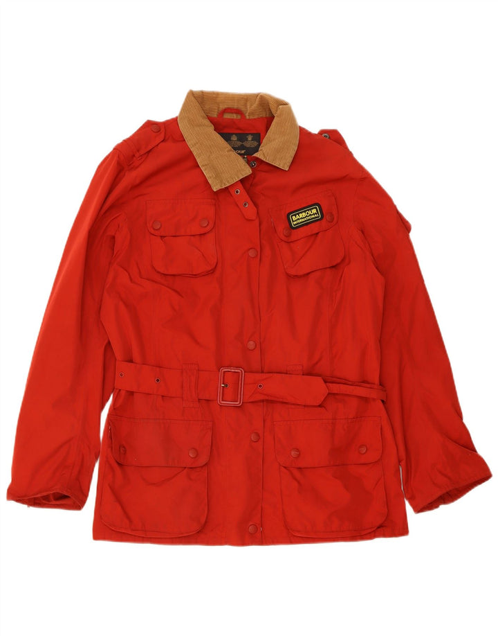 BARBOUR Womens Military Jacket UK 16 Large  Red Polyester