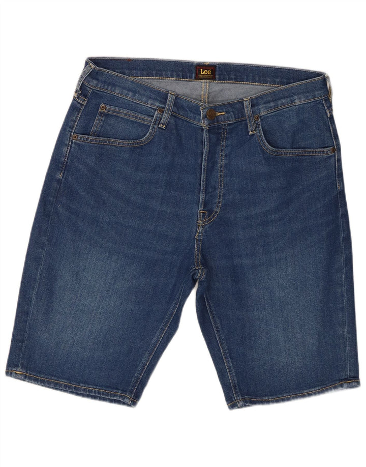 Męskie krótkie spodenki jeansowe Lee z 5 kieszeniami W33 Średnioniebieskie, bawełniane