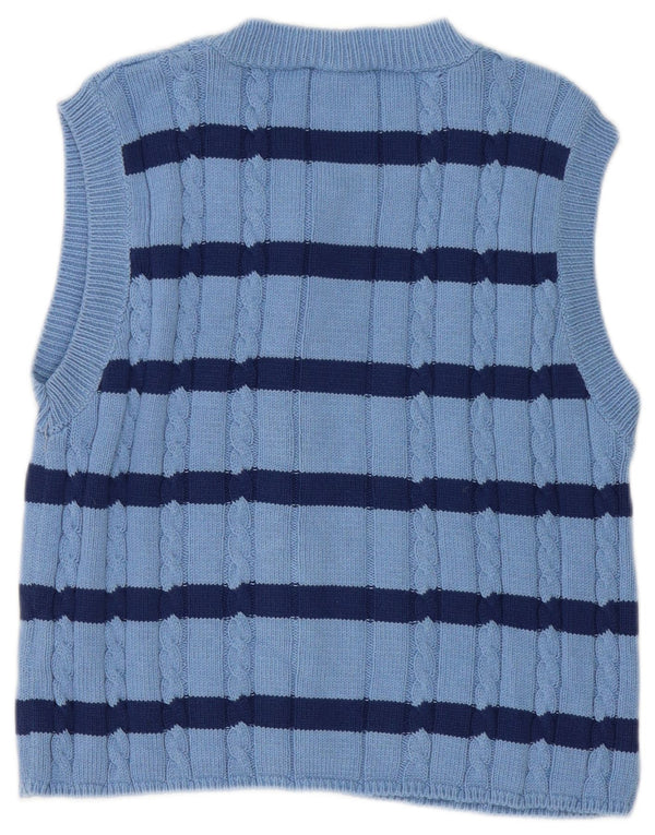 Damski sweter rozpinany bez rękawów Zara UK 14 w średnie niebieskie paski