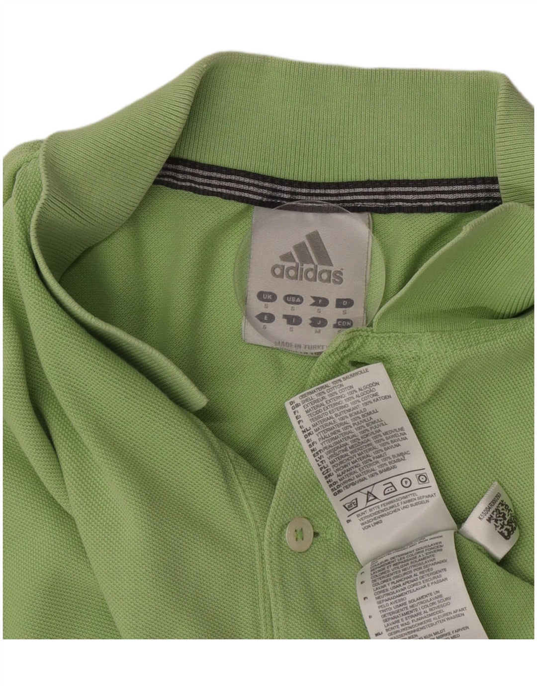 Męska koszulka polo Adidas, mała, zielona, bawełniana