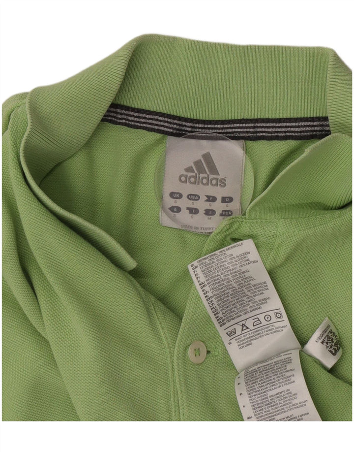 Męska koszulka polo Adidas, mała, zielona, bawełniana