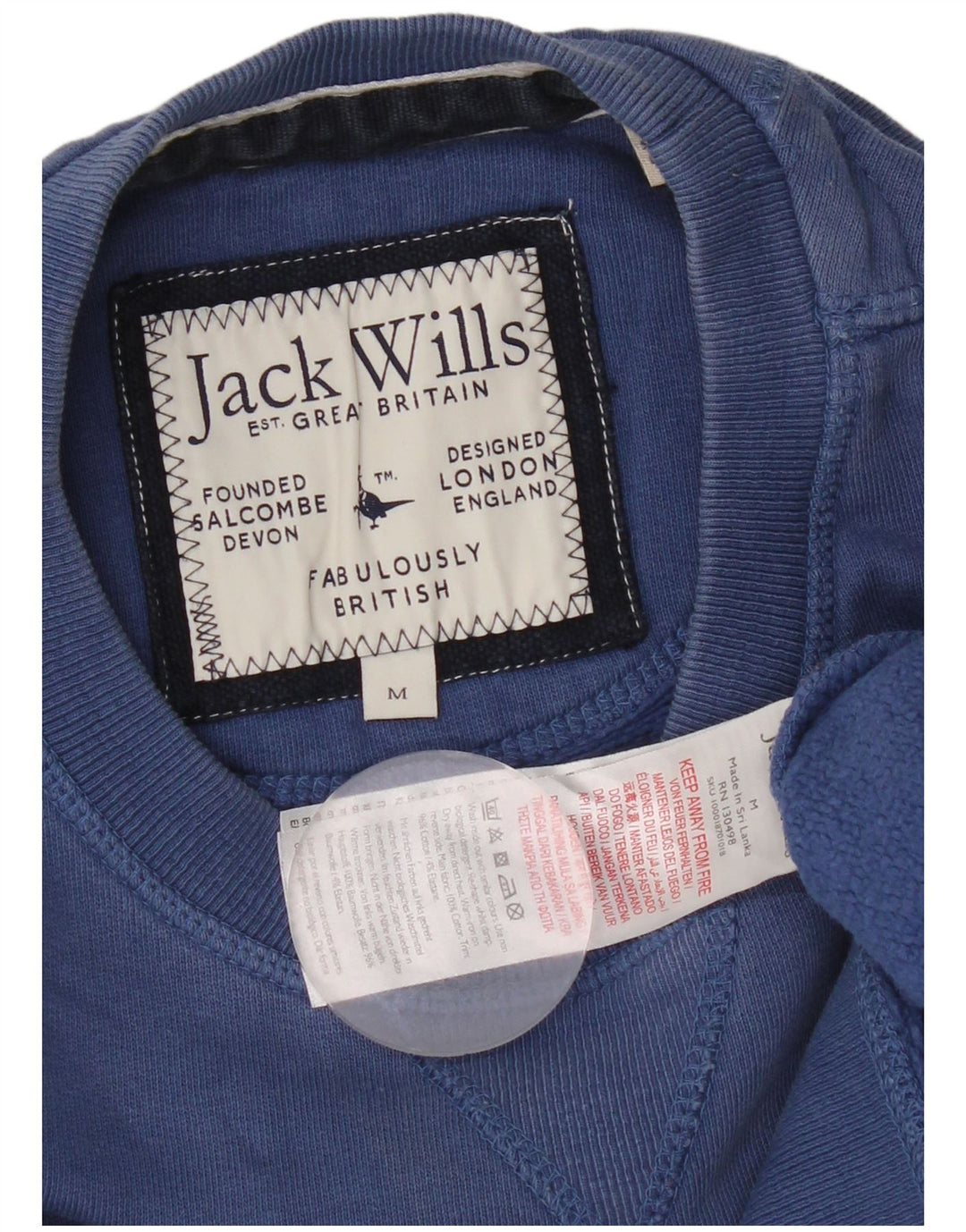 Męska bluza z grafiką Jack Wills, średnioniebieska, bawełniana
