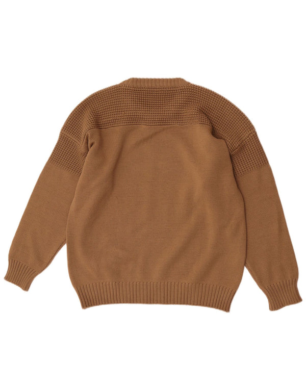 Beltrami Womens Graphic Crew Neck Jumper Sweater UK 16 Large Brown