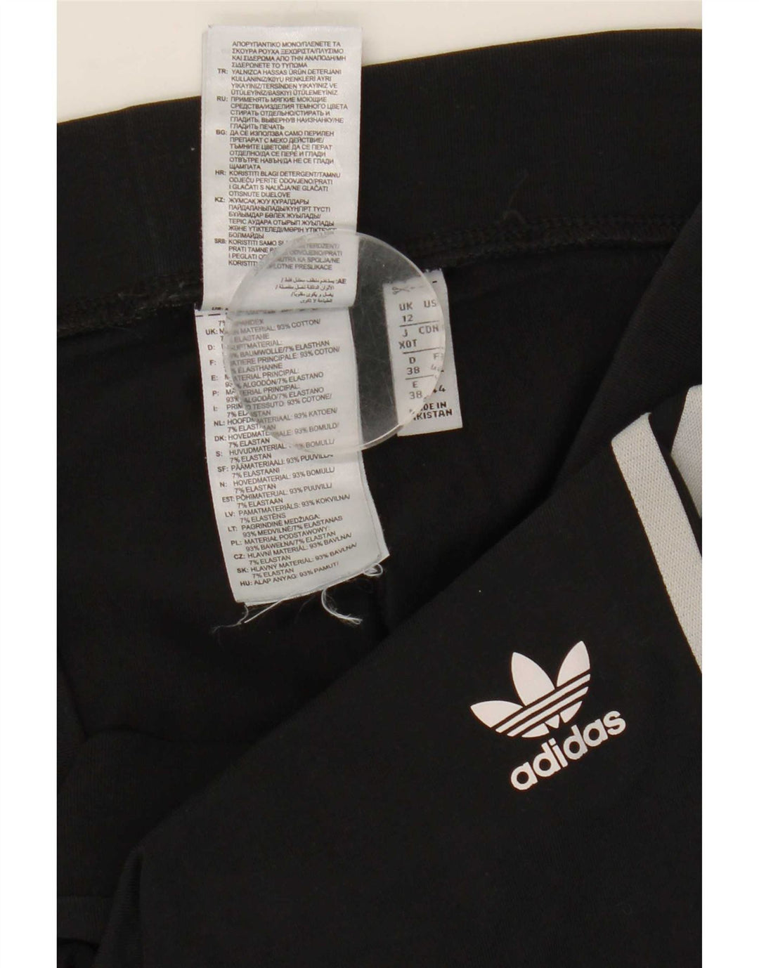 Legginsy damskie Adidas UK 12, średnie, czarne, bawełniane