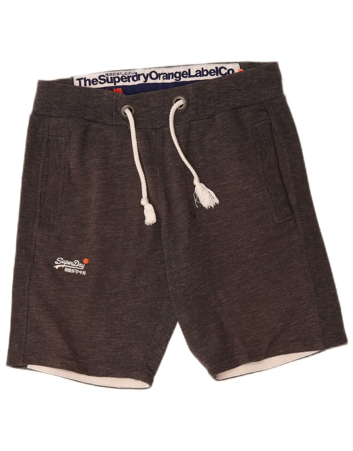 SUPERDRY Mens Slim Fit Sport Shorts Small  Grey Cotton
