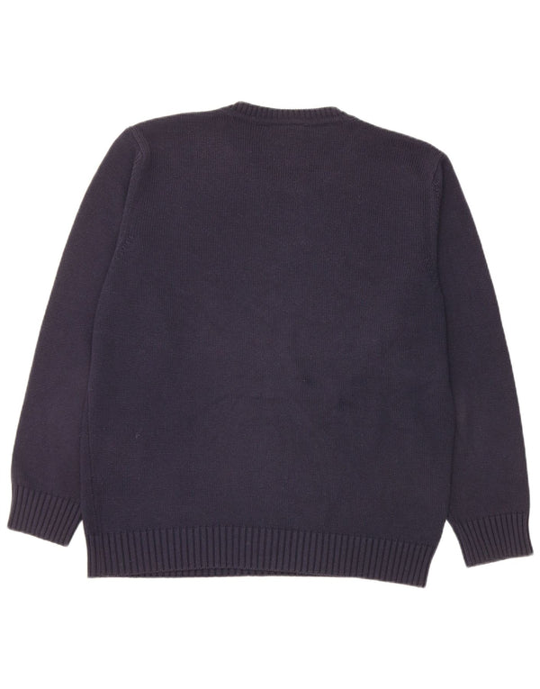Męski sweter Lacoste z okrągłym dekoltem, rozmiar 5, duży, granatowy, bawełniany