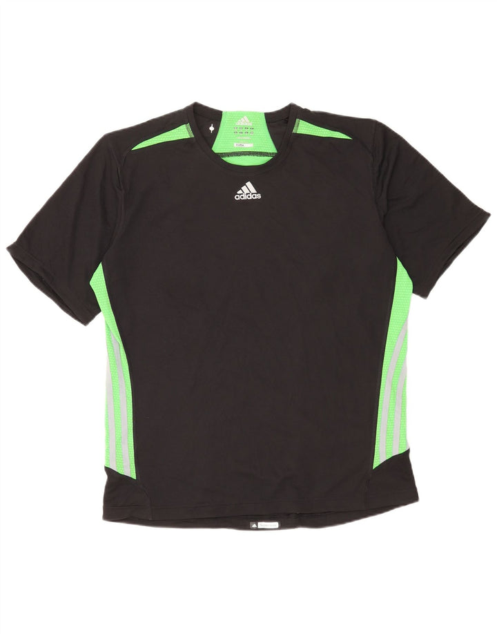 Męska koszulka Adidas Climacool Top, średni czarny poliester z blokami kolorów