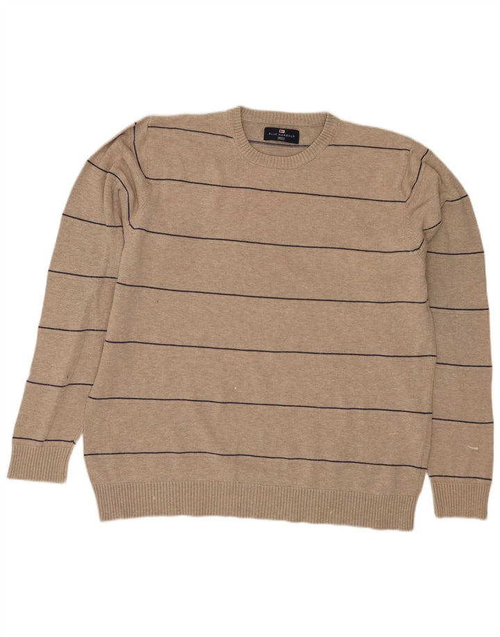 Męski sweter Marks & Spencer Blue Harbor z okrągłym dekoltem, średni beż