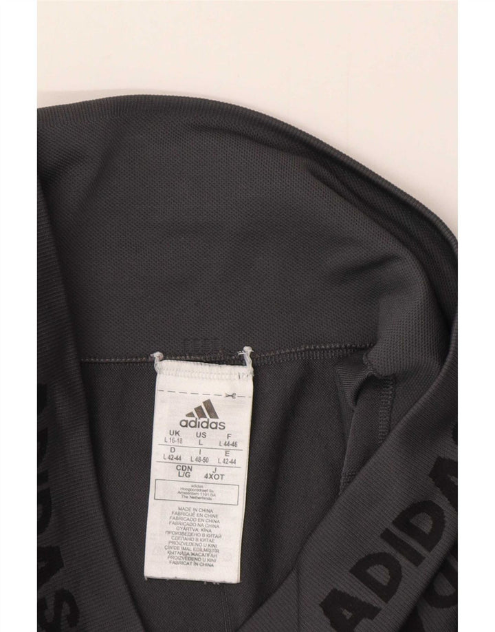 Damskie legginsy Adidas Graphic UK 16/18, duże, szare, poliestrowe