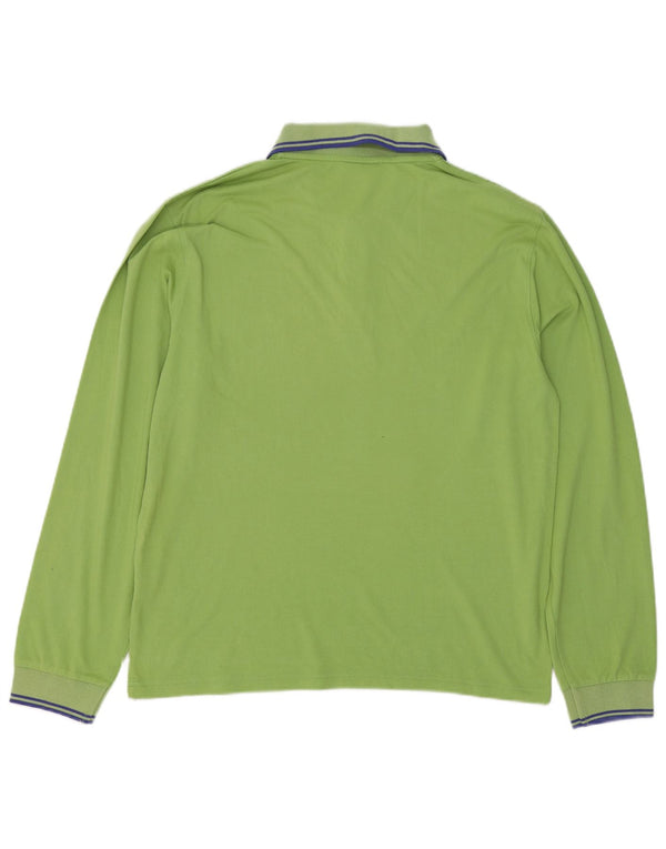 Męska koszulka polo CHAMPION z długim rękawem, średnia zielona bawełna