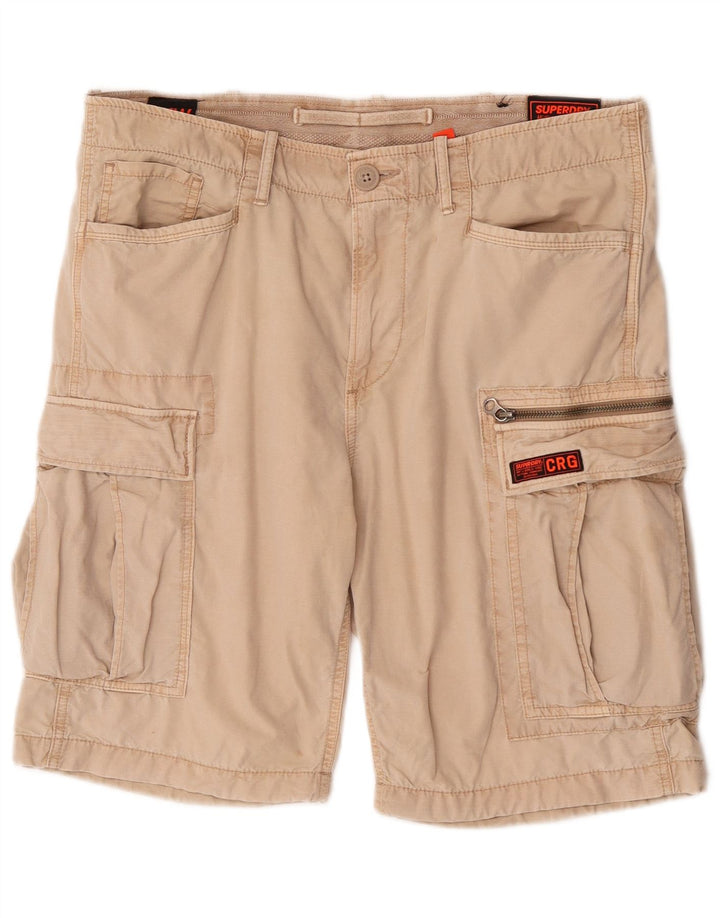 Męskie spodenki cargo Superdry W34, duże, beżowe, bawełniane