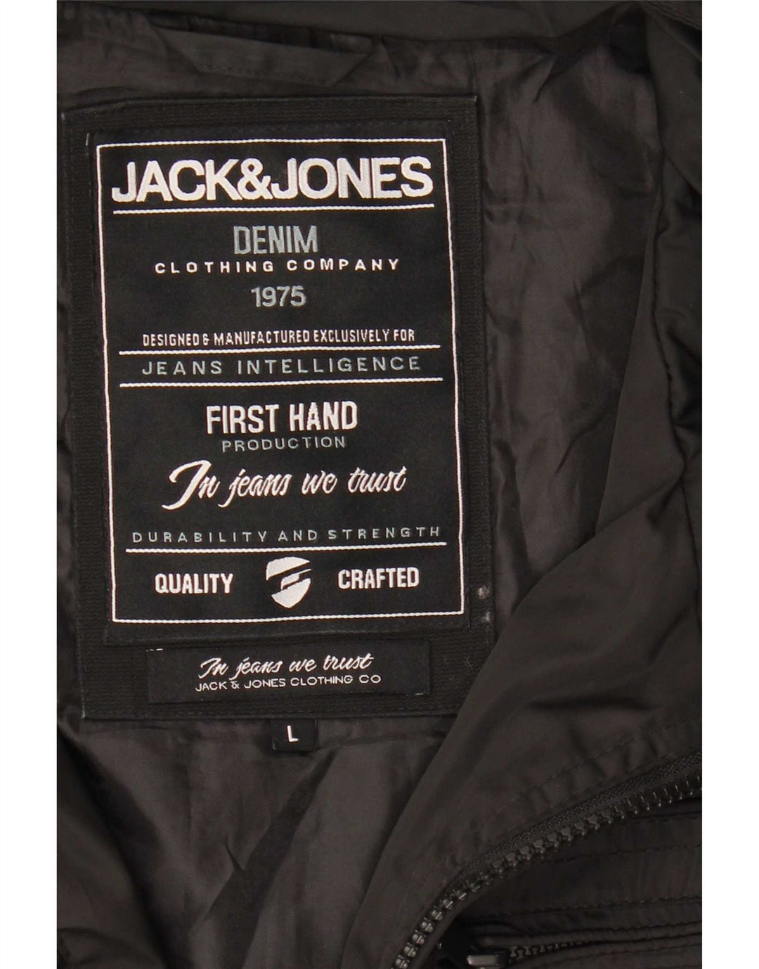 Jack & Jones Męska kurtka wojskowa UK 40 duża czarna poliester