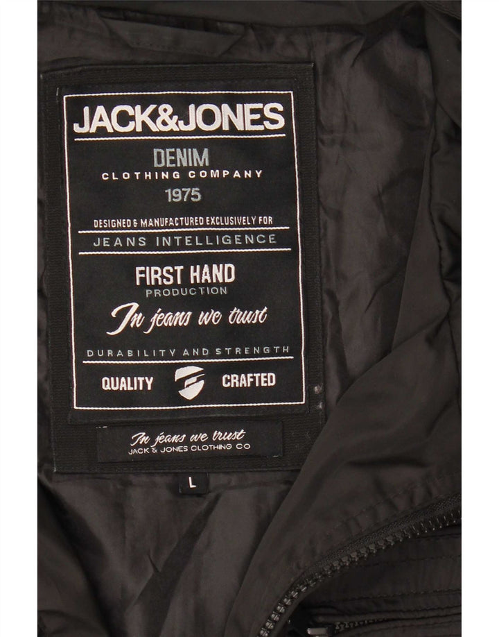Jack & Jones Męska kurtka wojskowa UK 40 duża czarna poliester