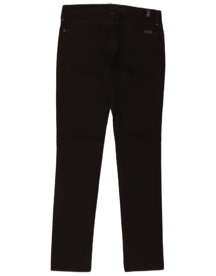 7 FOR ALL MANKIND Damskie jeansy slim W29 L33 Czarna bawełna