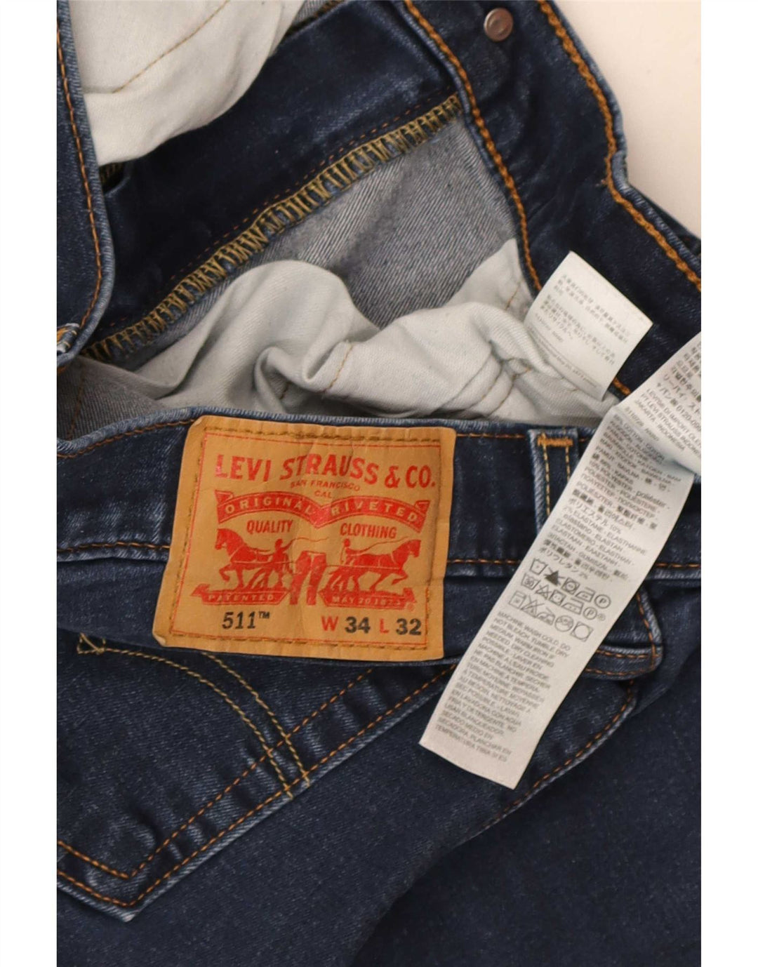Męskie jeansy Levi's 511 Slim W34 L32 Niebieska bawełna