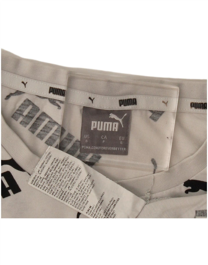 Męska koszulka z grafiką Puma, mała, biała, bawełniana