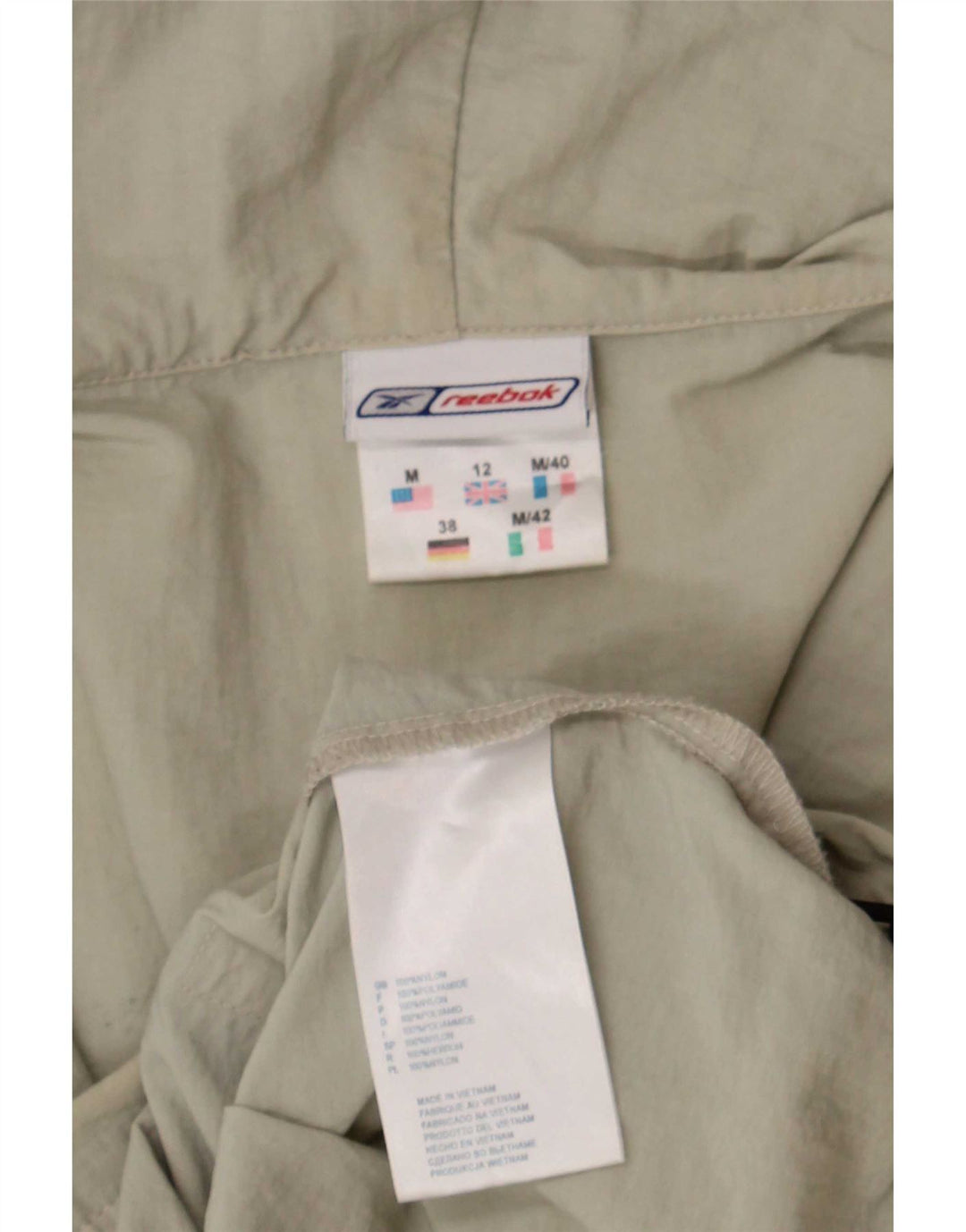 Damska kurtka przeciwdeszczowa Reebok z kapturem UK 12, średni beż, nylon