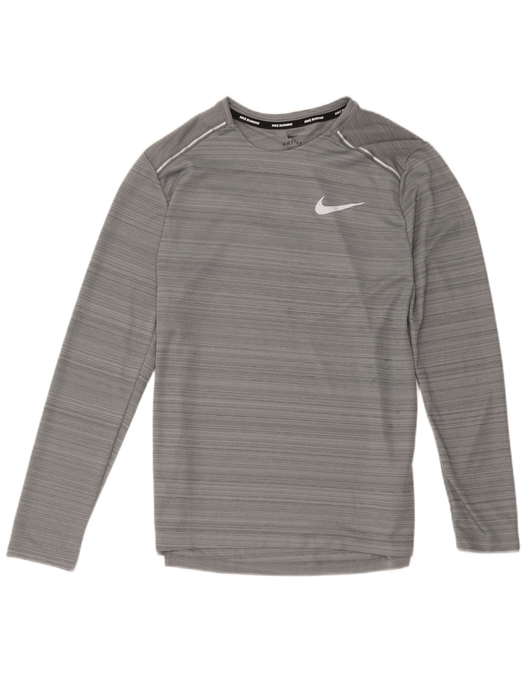 Damska koszulka Nike Dri Fit z długim rękawem, UK 12, poliester w średnie szare paski