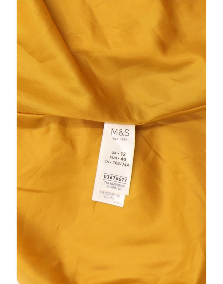 Damska spódnica midi Marks & Spencer UK 12 Medium W30 Żółty poliester