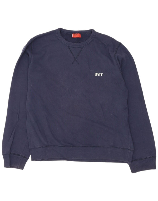 Levi's Mens Sweatshirt Jumper Medium Navy Blue Cotton