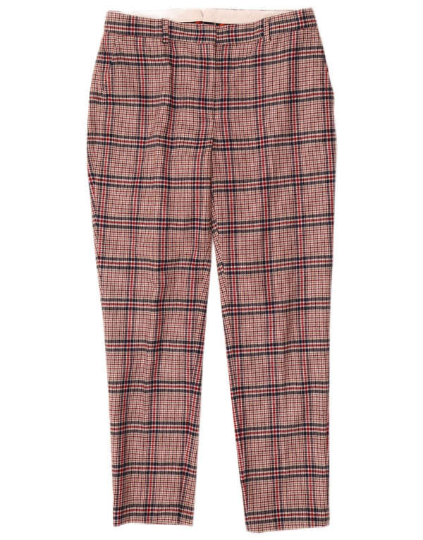 Damskie spodnie garniturowe Gant UK 12 Medium W30 L28 Czerwona wełna w pepitkę