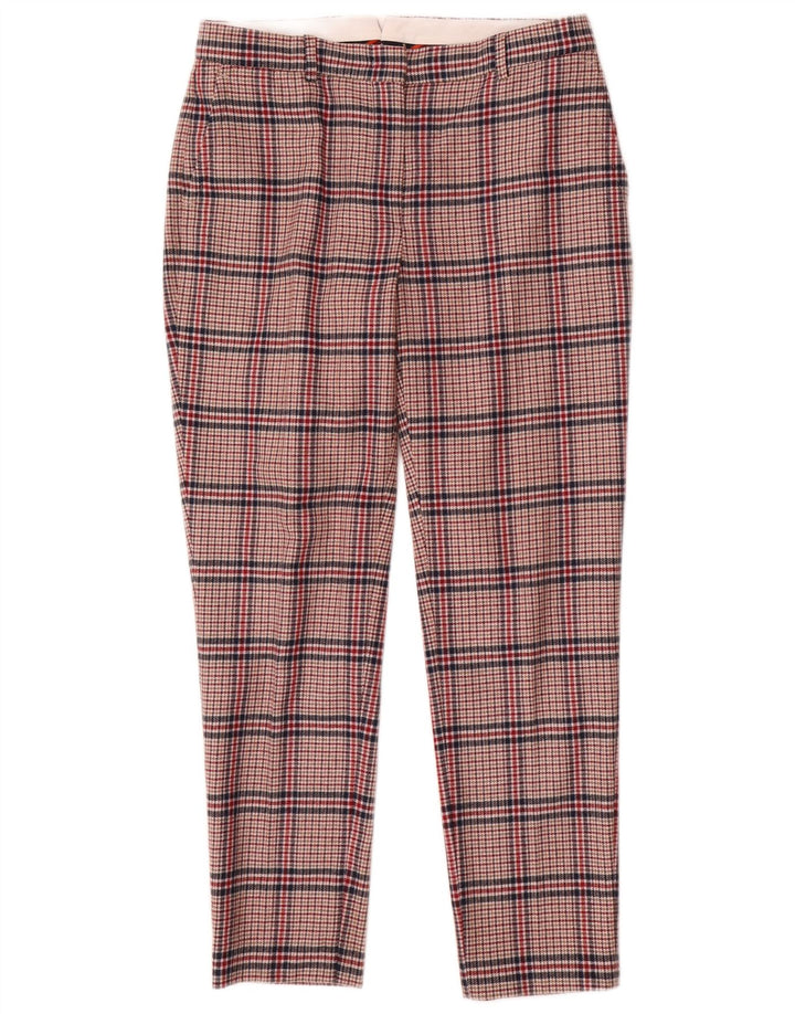 Damskie spodnie garniturowe Gant UK 12 Medium W30 L28 Czerwona wełna w pepitkę
