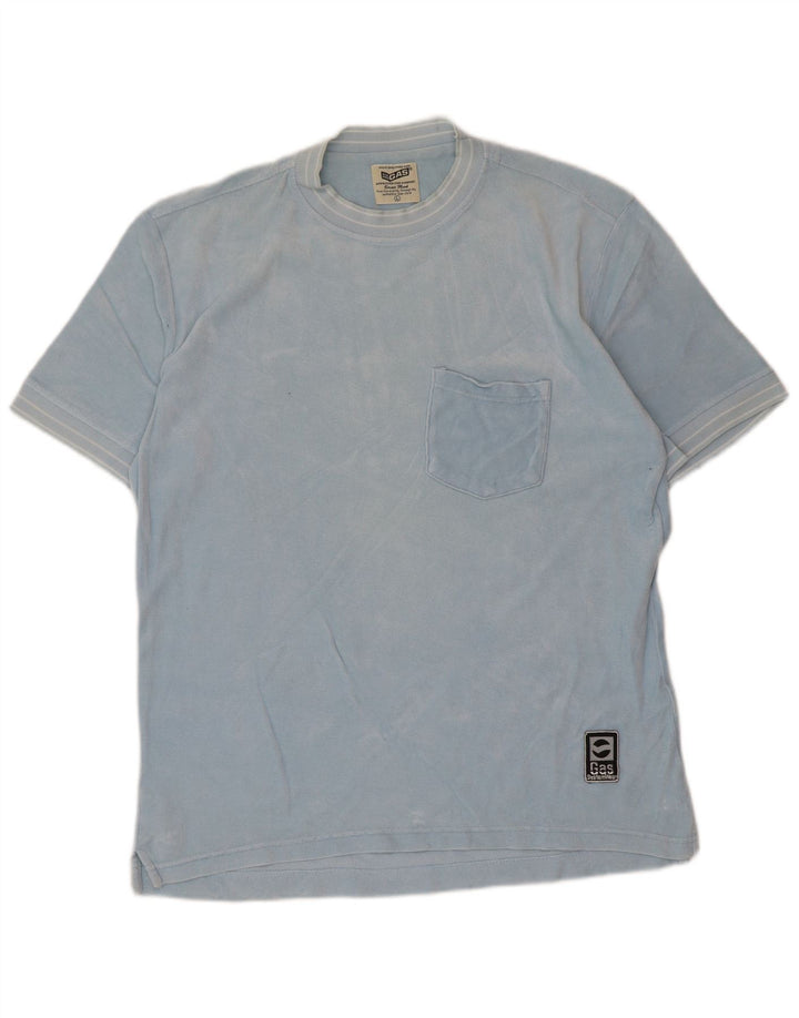 T-shirt męski Gas, duży, niebieski, bawełniany