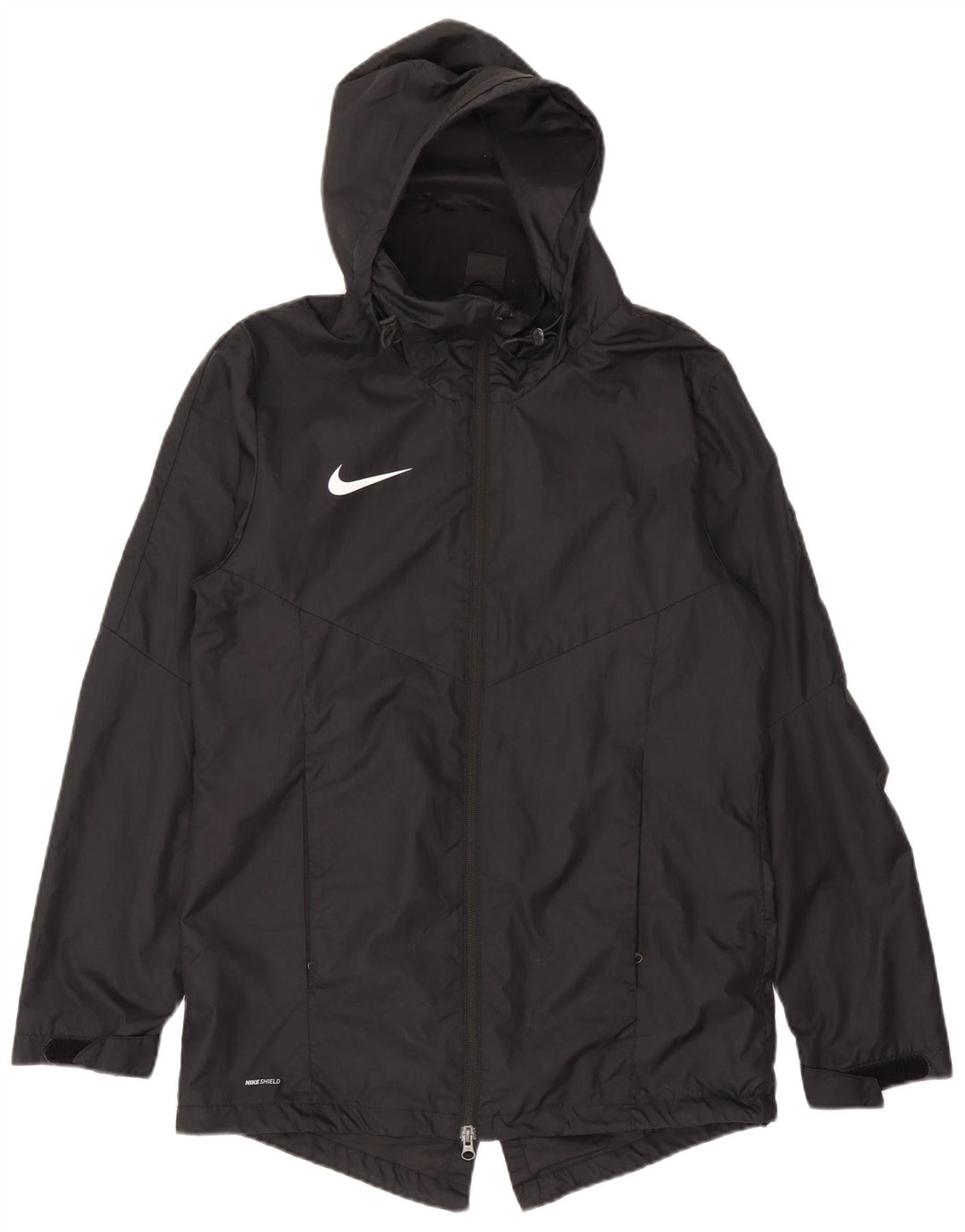 Męska kurtka przeciwdeszczowa z kapturem Nike Dri Fit UK 38, średni czarny poliester