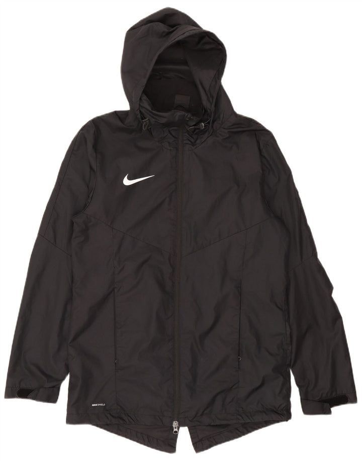 Męska kurtka przeciwdeszczowa z kapturem Nike Dri Fit UK 38, średni czarny poliester