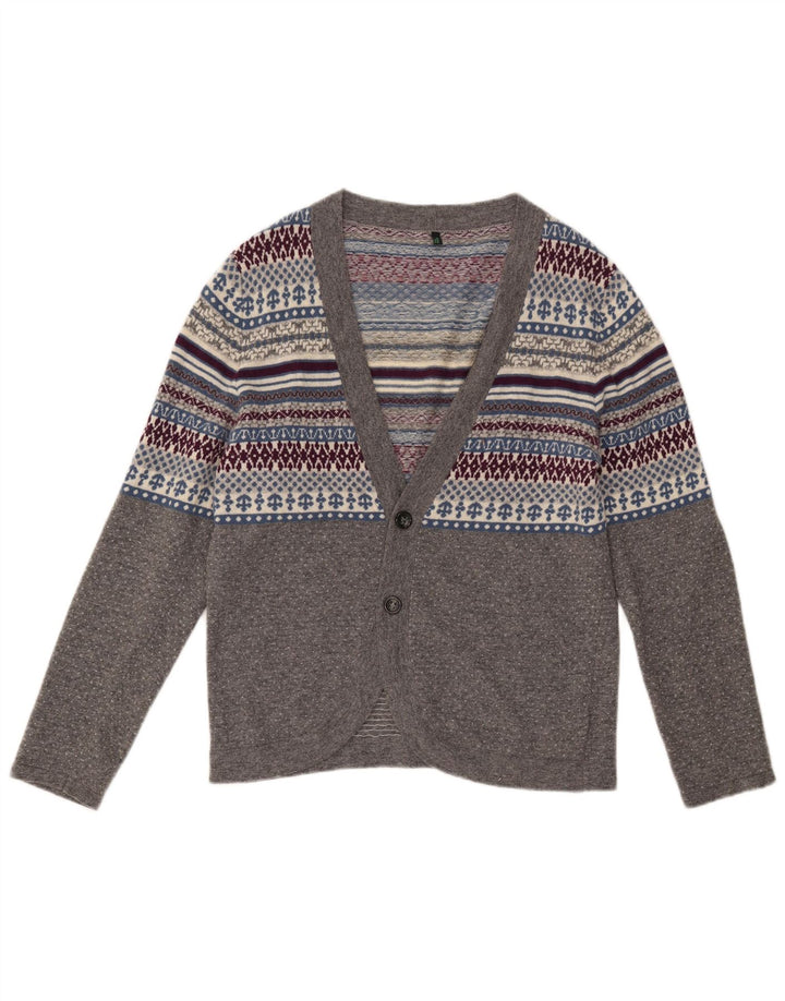 Sweter damski Benetton UK 14 Średni szary Fair Isle Wool