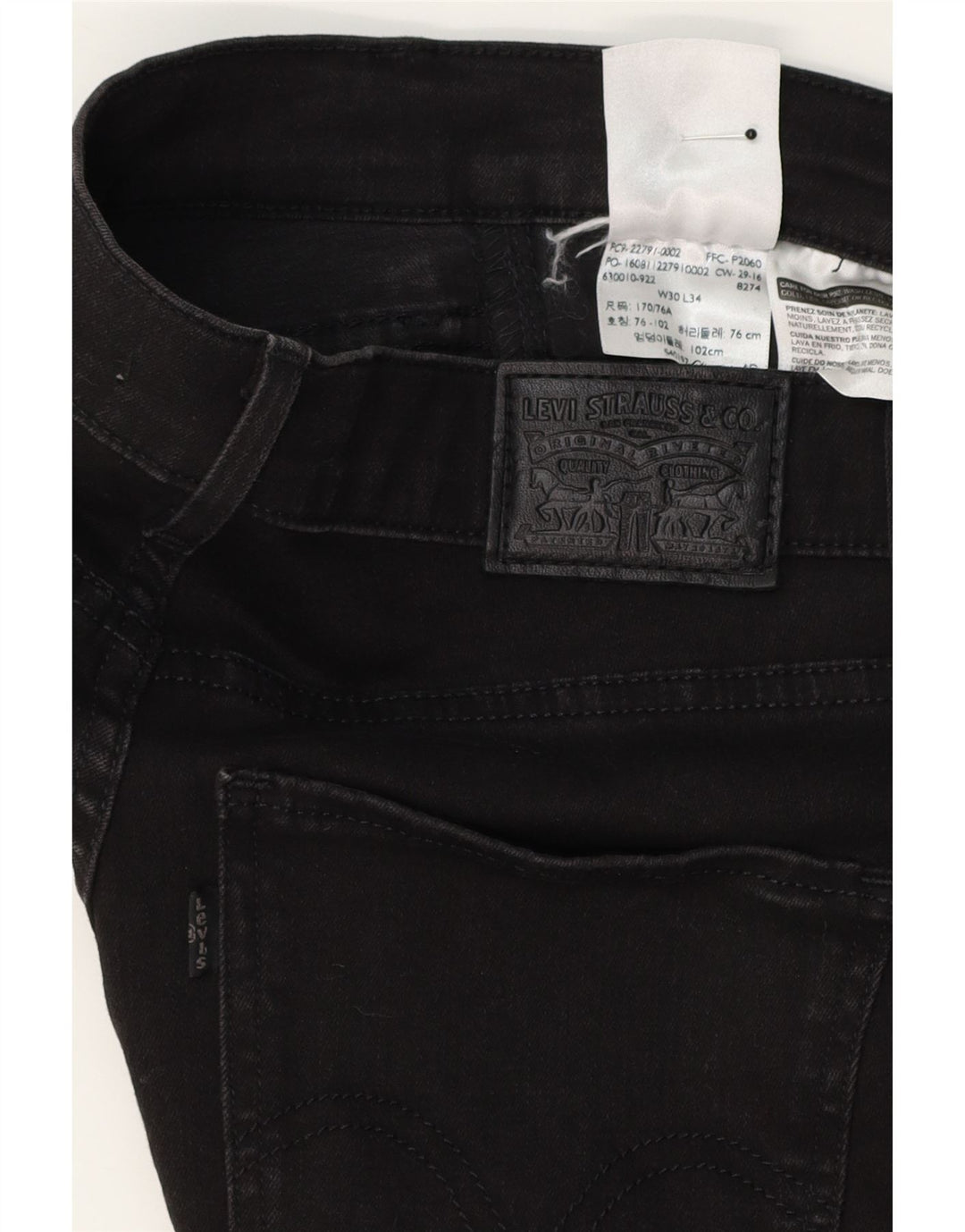 LEVI'S Womens Slim Jeans W30 L28 Black Vintage Levi's and Second-Hand Levi's from Messina Hembry 