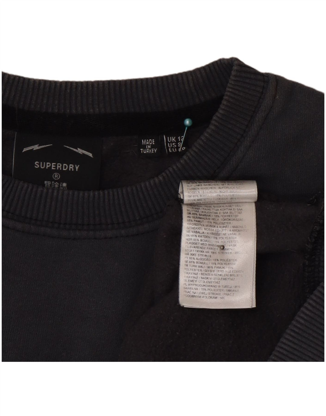 Damski sweter Superdry Graphic o luźnym kroju, UK 12, średni szary
