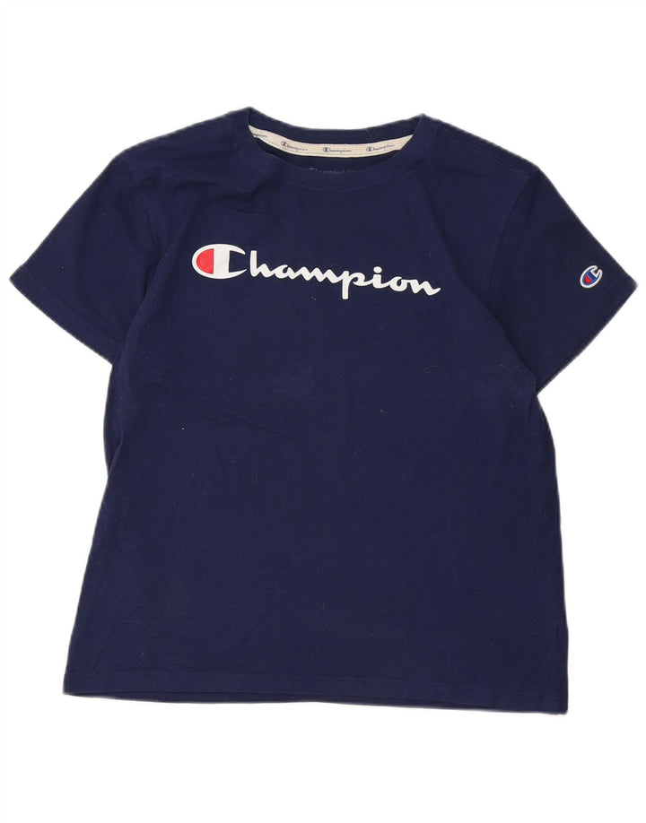 Damska koszulka graficzna CHAMPION Top UK 12 Medium Granatowa