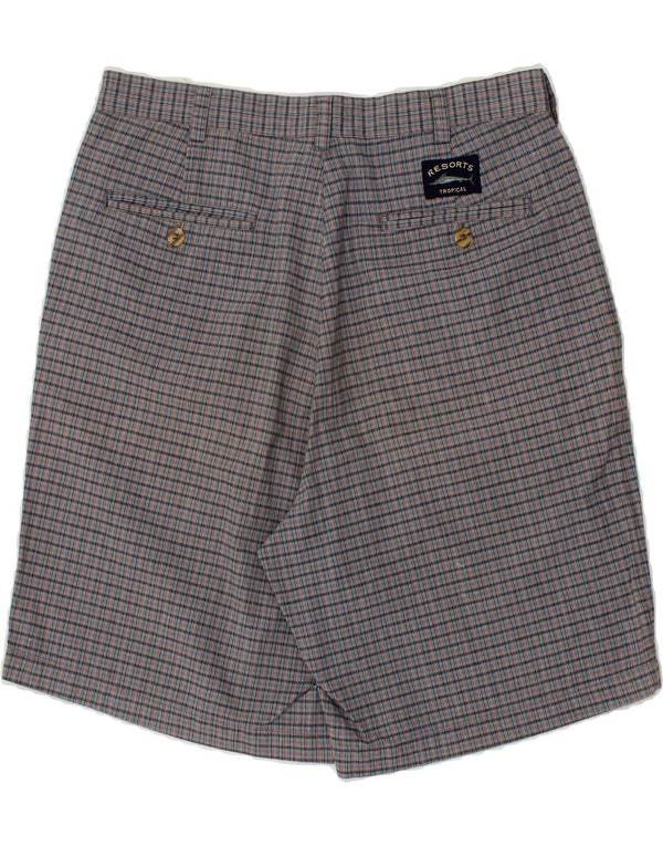 Męskie spodenki Chino VINTAGE W32 Średnio-szara bawełniana krata