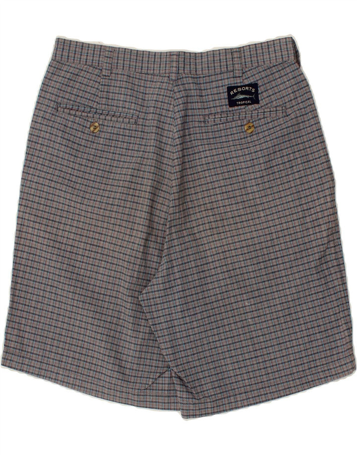 Męskie spodenki Chino VINTAGE W32 Średnio-szara bawełniana krata